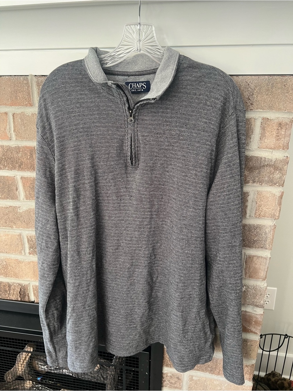 Chaps Men’s Heather Gray Half-Zip Sweater